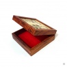 Boîte en bois de palissandre et couvercle carré BAMBOUS en os de buffle