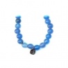 Bracelet perles ETERNiTE (恒) en AGATE BLEUE 6mm