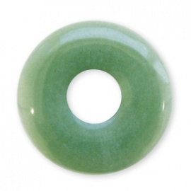 Pendentif Pi ou DONUT en jade aventurine (d3cm)