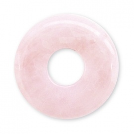 Pendentif Pi ou DONUT en quartz rose (d3cm)