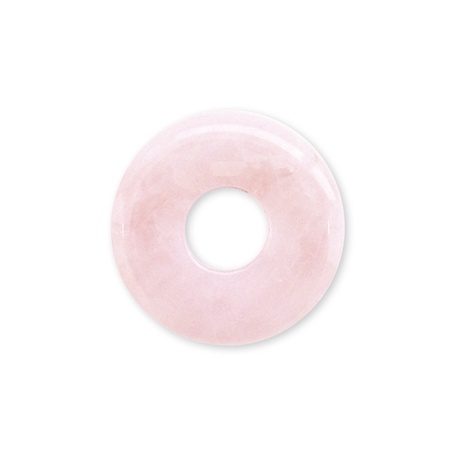 Pendentif Pi ou DONUT en quartz rose (d3cm)