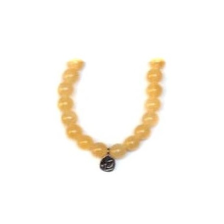 Bracelet perles ETERNiTE (恒) en CALCiTE MiEL 6mm
