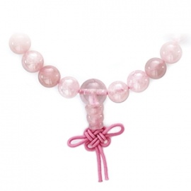 Bracelet mala en QUARTZ ROSE perles 8mm