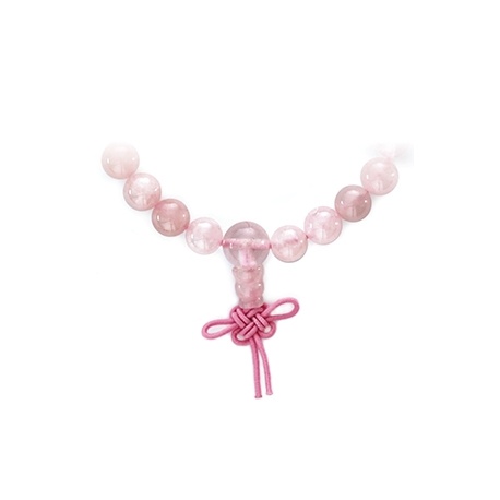 Bracelet mala en QUARTZ ROSE perles 8mm