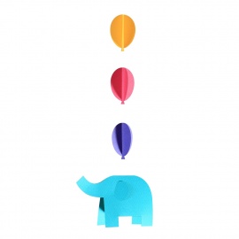 Mobile à monter en papier éLéPhANT