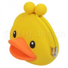 Porte-monnaie mimi POCHi Friends 3D DUCK アヒル JAUNE en silicone