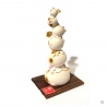 Totem Fugugasane MANEKi NEKO en argile blanche (h16.5cm)