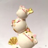 Totem Fugugasane MANEKi NEKO en argile blanche (h16.5cm)