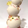 Totem Fugugasane MANEKi NEKO en argile blanche (h16.5cm)