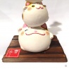 Totem Fugugasane MANEKi NEKO en argile blanche (h16.5cm)