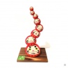 Totem Fugugasane DARUMA en argile blanche (h16.5cm)