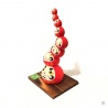 Totem Fugugasane DARUMA en argile blanche (h16.5cm)