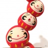 Totem Fugugasane DARUMA en argile blanche (h16.5cm)