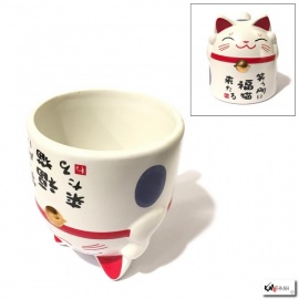 Mug chat MANEKi NEKO 招き猫 renversant bleu h10cm