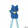 Baguettes enfant Maneki Neko BLEU en silicone (21.5cm)