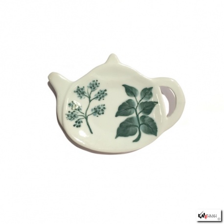 Repose filtre ou sachet de thé en porcelaine peinte à la main HiME