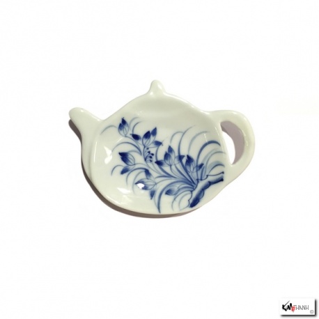Repose filtre ou sachet de thé en porcelaine peinte à la main HANAE