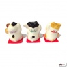 Maneki Neko MiNi TRiO en porcelaine japonaise (h3.4cm)