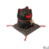  Maneki neko SMiLE noir en porcelaine (h9cm)