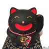  Maneki neko SMiLE noir en porcelaine (h9cm)