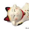 Tirelire-oreiller Maneki Neko PETiT CâLiN en porcelaine (L27cm)