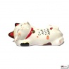 Tirelire-oreiller Maneki Neko PETiT CâLiN en porcelaine (L27cm)