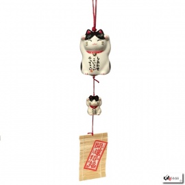 Carillon à vent japonais en porcelaine DOUbLE MANEKi butchi