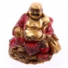 Bouddha Hotei (Prospérité) en rouge et or (h3cm)