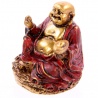 Bouddha Hotei (Prospérité) en rouge et or (h3cm)