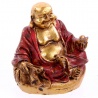 Bouddha Hotei (Prospérité) en rouge et or (h3cm)
