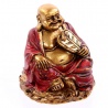 Bouddha Hotei (Prospérité) en rouge et or (h3cm)