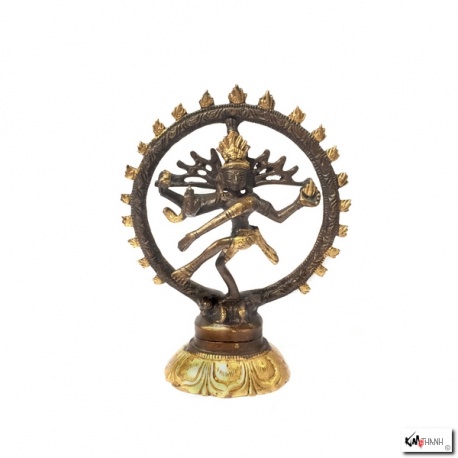 Shiva Nataradja en laiton bronze et or (h14cm)