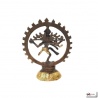 Shiva Nataradja en laiton bronze et or (h14cm)