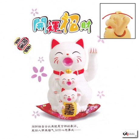 Maneki neko animé TRiO 11cm blanc