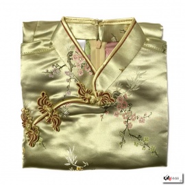 Chemisier brocard doré motif 3 amis (50% soie & 50% polyester)