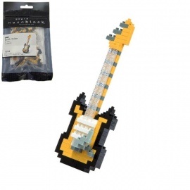 nanoblock mini GUiTARE ELECTRiQUE JAUNE (+ de 160 pièces) [NBC_023]