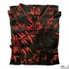Robe chinoise (qipao 旗袍) longue NOiRE motif 3 AMiS ROUGE (100% polyester)