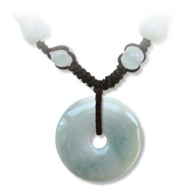 Pendentif Pi ou DONUT en jade aventurine (d2.5cm)