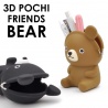 Porte-monnaie mimi POCHi Friends 3D OURS brun en silicone