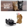 Porte-monnaie mimi POCHi Friends 3D OURS noir en silicone