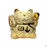 Tirelire Maneki Neko doré en porcelaine (h11.5cm)