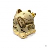 Tirelire Maneki Neko doré en porcelaine (h11.5cm)