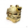Tirelire Maneki Neko doré en porcelaine (h11.5cm)