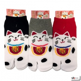 Tabi Socks S - Soquettes à orteil japonaises MANEKi NEKO 招き猫 (extensible t34 à t39)