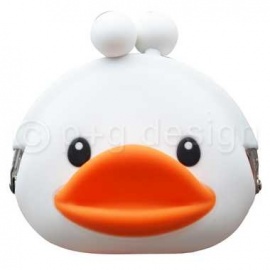 Porte-monnaie mimi POCHi Friends 3D DUCK BLANC en silicone