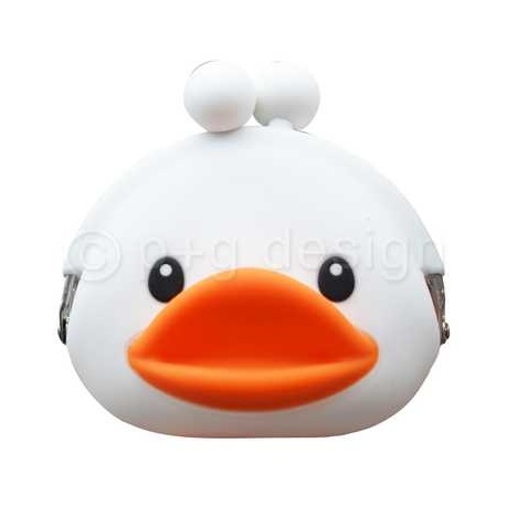 Porte-monnaie mimi POCHi Friends 3D DUCK BLANC en silicone