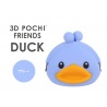 Porte-monnaie mimi POCHi Friends 3D DUCK BLEU en silicone