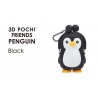 Porte-monnaie mimi POCHi Friends 3D PENGUiN noir en silicone