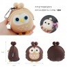 Porte-monnaie mimi POCHi Friends 3D ChOUETTE marron en silicone