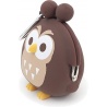 Porte-monnaie mimi POCHi Friends 3D ChOUETTE marron en silicone